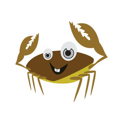 carton crab vector illustration. Isolated on a white background.