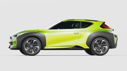 Obraz premium 3D rendering of a brand-less generic SUV concept car in studio environment