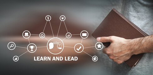 Learn and Lead. Business concept