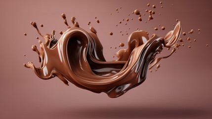 3d black liquid chocolate for makeup. Generative Ai