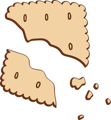 Cute cookie biscuit cheese cracker broken rectangle clip art illustration