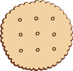 Cute cookie biscuit cheese cracker round clip art illustration