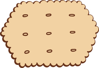 Cute cookie biscuit cheese cracker hexagon clip art illustration

