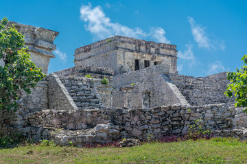 Mexico ancient Mayan city on the Caribbean coast in Tulum.