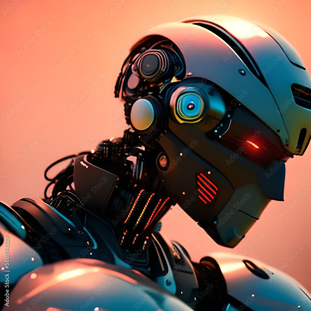 Poster robot cyborg ai generated with ai