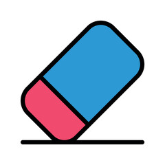 Illustration vector graphic icon of Eraser. Filled Line Style Icon. Education Themed Icon. Vector illustration isolated on white background. Perfect for website or application design.