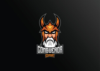 viking conqueror logo esport team mascot design