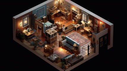 Isometrisches Zimmer