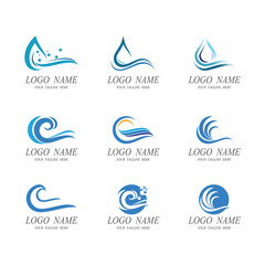 Fototapeta premium Water wave Logo vector and symbol Template