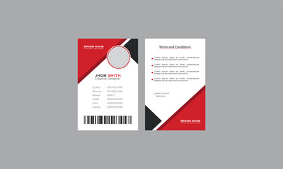 Id Card Template for Your Office Use Horizontal and Vatical Design 