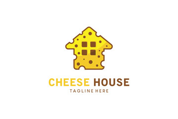 Creative modern cheese house icon logo design