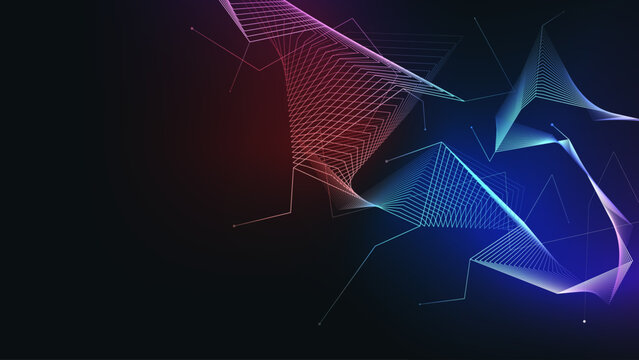 Abstract polygonal big data connection vector background