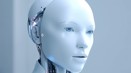 White AI future robot, human like. (Generative AI, Generativ, KI)