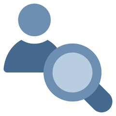 find magnifying search user personal icon flat style