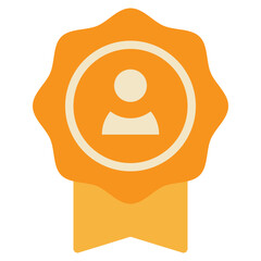 reward user badge winner icon flat style