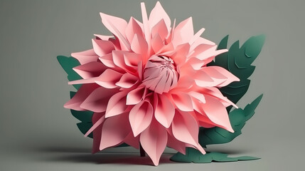 Beautiful paper style flowers. Generative Ai