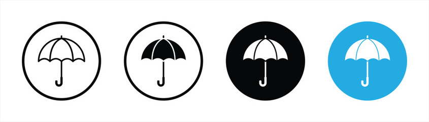 umbrella icon set. parasol icon symbol sign collections, vector illustration © Vriezel