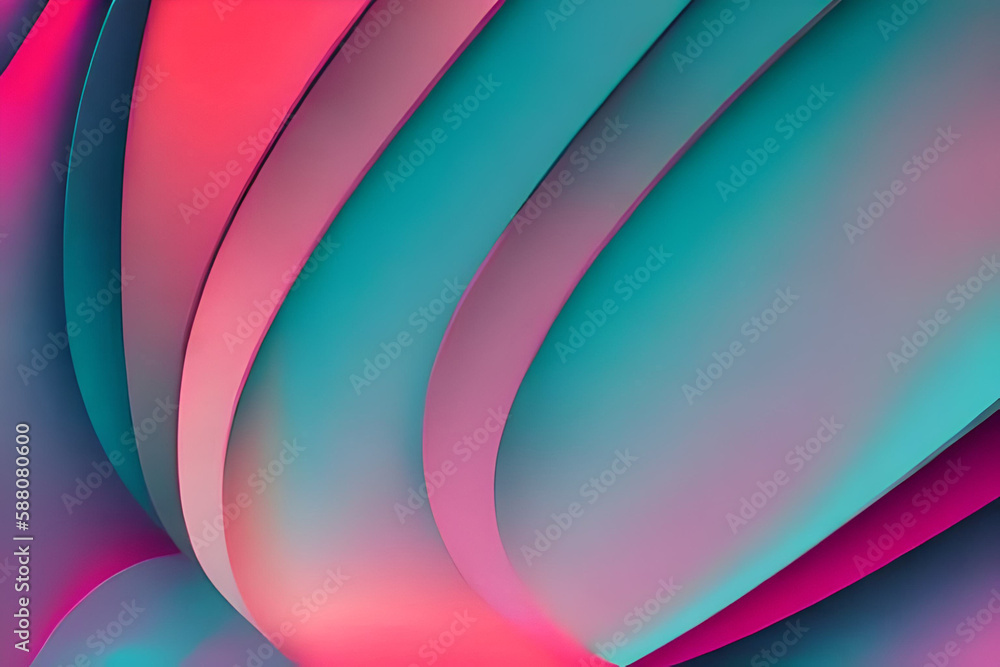 Fototapete Simple minimalist retro color trendy background abstract colorful wallpaper and backdrop. Artistic digital art 3d rendering element design material. Magenta. Generative AI.