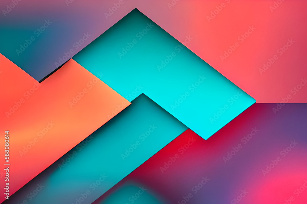 Fototapete Simple minimalist retro color trendy background abstract colorful wallpaper and backdrop. Artistic digital art 3d rendering element design material. Magenta. Generative AI.