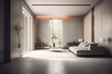 cozy living room with a comfortable couch and a stylish coffee table. Generative AI
