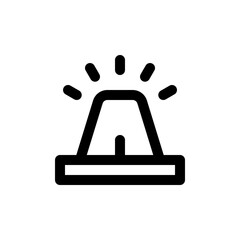 alarm. Police flasher icon vector. A thin line sign. Isolated contour symbol illustration