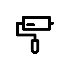 Paint roller icon vector. A thin line sign. Isolated contour symbol illustration