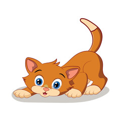 Vector cute cat of illustration.