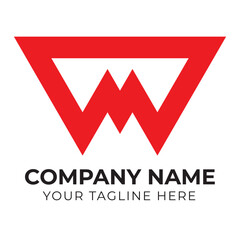 Professional WM letter business logo design template