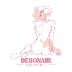 Female beauty and skin care line art design cosmetic shop beauty salon