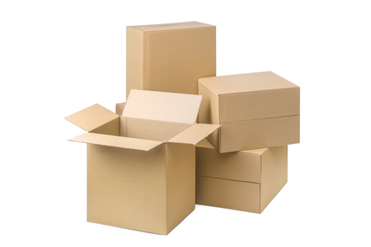 Cardboard boxes isolated on white background