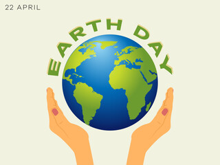Earth day, girls hand holding the earth, vector illustration design - obrazy, fototapety, plakaty