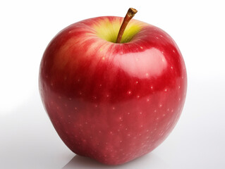 Close up tasty red apple isolated on white background with clipping path full depth of field. Food photography.