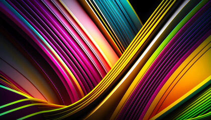 Colorful lines as abstract background illustration. Generative AI - 588088094