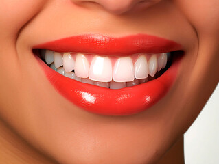 Sorriso Deslumbrante e Saúde Bucal Impecável - Dentes Perfeitos com Higiene Exemplar e Cuidados Dentários Especializados para uma Vida Plena e Feliz em Imagem Inspiradora, criada por IA generativa