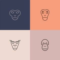 Stunning Aesthetic Design of an Ape in Minimalistic Outline