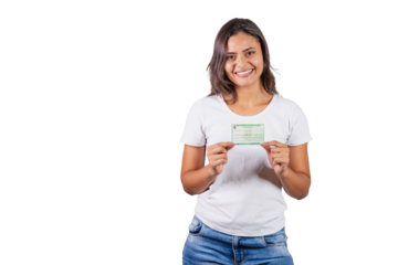 Brazilian woman, with voter registration, voting, elections.