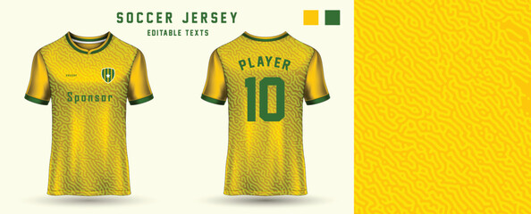Front back soccer jersey sport tshirt template design mockup for football club