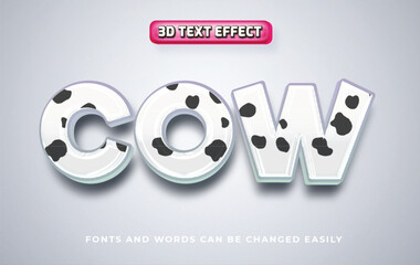 Cow 3d editable text effect style