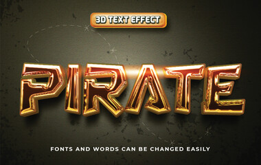 Pirate 3d editable text effect style