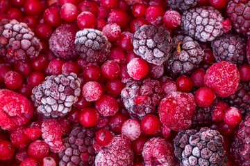 Close up of frozen mixed fruit
