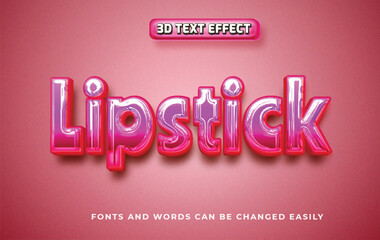 Fototapeta premium Lipstick girl 3d editable text effect style
