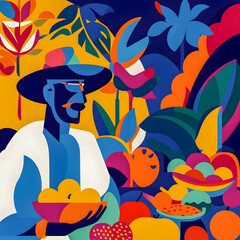 Traditional Colombian background, festival inspiration illustration, Generative AI