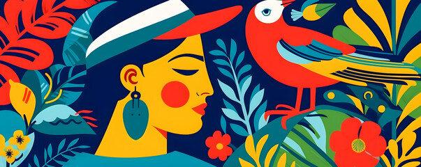 Traditional Colombian background, festival inspiration illustration, Generative AI