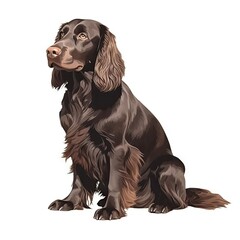 Minimalist Watercolor Painting of a Boykin Spaniel - Perfect for Pet Lovers and Home Decor - Generative AI