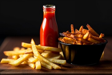 french fries with ketchup AI,Generative AI,Generative