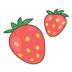 Obraz premium Strawberry berries isolated vector illustration. strawberries in rtro style 