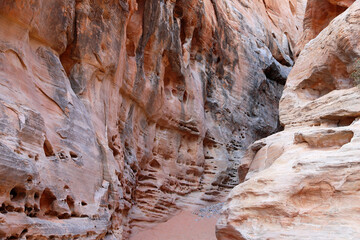 Eroded wall in the slot - Valley of Fire State Park, Nevada