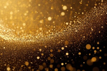 Fototapeta na wymiar Gold glitter sparkle with bokeh blur light effect wallpaper background. Generative AI.