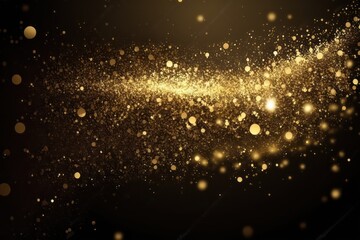 Gold glitter sparkle with bokeh blur light effect wallpaper background. Generative AI.