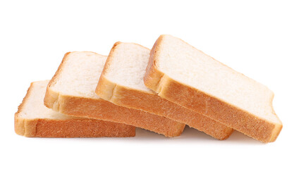 Toast bread on white background